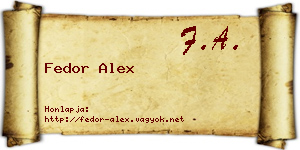 Fedor Alex névjegykártya